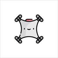 A cute little drone with a smile on its face vector