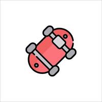 A skateboard icon in a flat style vector