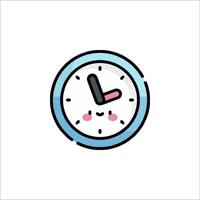 A clock icon with a smiley face vector