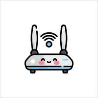 A wifi router with a smiley face on it vector