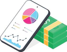 Mobile Financial Analytics and Money Management Icon vector