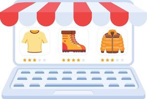 Online Shopping and E-Commerce Storefront Icon vector