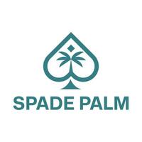spade palm flat minimalist logo design vector