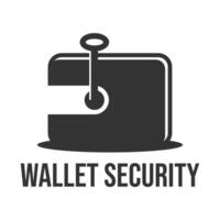 wallet security flat minimalist logo design vector
