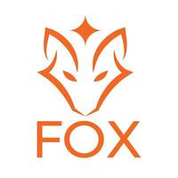 abstract fox head flat minimalist logo design vector