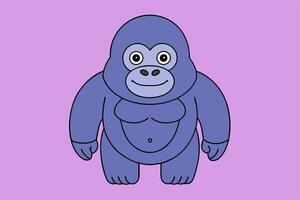 Realistic Gorilla Illustration for Graphic Design Projects High Quality, Detailed, and Versatile Artwork vector