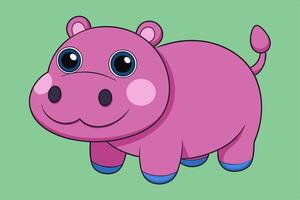 Adorable Hippopotamus Graphic For Web And Print. Premium Hippopotamus Illustration For All Creative Projects vector