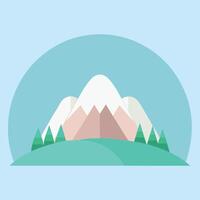 a serene flat design of dome mountains with smooth, rounded peaks and gentle slopes vector