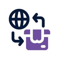 global distribution icon. dual tone icon for your website, mobile, presentation, and logo design. vector