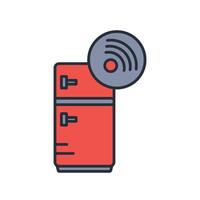 Smart fridge icon. .Editable stroke.linear style sign for use web design,logo.Symbol illustration. vector