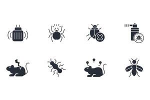 Pest control icon set..Editable stroke.linear style sign for use web design,logo.Symbol illustration. vector