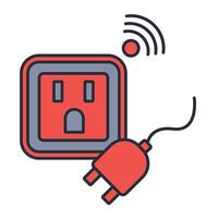 smart plug icon. .Editable stroke.linear style sign for use web design,logo.Symbol illustration. vector
