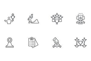 winners icon set..Editable stroke.linear style sign for use web design,logo.Symbol illustration. vector