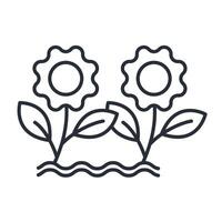 flower icon. .Editable stroke.linear style sign for use web design,logo.Symbol illustration. vector