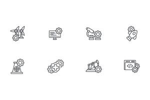 Engineering icon set..Editable stroke.linear style sign for use web design,logo.Symbol illustration. vector