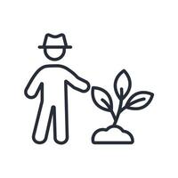 gardener icon. .Editable stroke.linear style sign for use web design,logo.Symbol illustration. vector