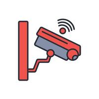 Security Camera icon. .Editable stroke.linear style sign for use web design,logo.Symbol illustration. vector