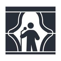 stand up comedy icon. .Editable stroke.linear style sign for use web design,logo.Symbol illustration. vector