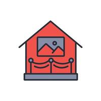 art gallery icon. .Editable stroke.linear style sign for use web design,logo.Symbol illustration. vector