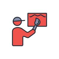 artist icon. .Editable stroke.linear style sign for use web design,logo.Symbol illustration. vector