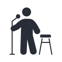comedian icon. .Editable stroke.linear style sign for use web design,logo.Symbol illustration. vector