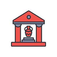 Museum icon. .Editable stroke.linear style sign for use web design,logo.Symbol illustration. vector