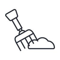 Rake icon. .Editable stroke.linear style sign for use web design,logo.Symbol illustration. vector