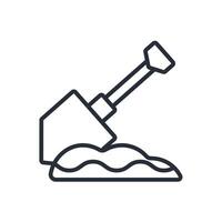 Shovel icon. .Editable stroke.linear style sign for use web design,logo.Symbol illustration. vector