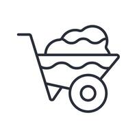 Wheelbarrow icon. .Editable stroke.linear style sign for use web design,logo.Symbol illustration. vector