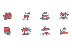 Holiday icon set..Editable stroke.linear style sign for use web design,logo.Symbol illustration. vector