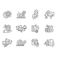 Business failure icon set..Editable stroke.linear style sign for use web design,logo.Symbol illustration. vector