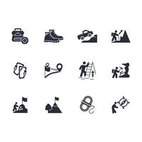 Climbing icon set..Editable stroke.linear style sign for use web design,logo.Symbol illustration. vector