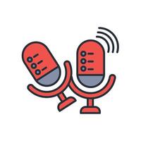 Voice control icon. .Editable stroke.linear style sign for use web design,logo.Symbol illustration. vector