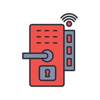 Smart lock icon. .Editable stroke.linear style sign for use web design,logo.Symbol illustration. vector