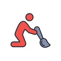 painter icon. .Editable stroke.linear style sign for use web design,logo.Symbol illustration. vector