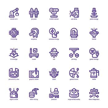 Innovation Icon pack for your website, mobile, presentation, and logo design. Innovation Icon basic line gradient design. graphics illustration and editable stroke. vector