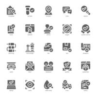 Quality Control icon pack for your website, mobile, presentation, and logo design. Quality Control icon glyph design. graphics illustration and editable stroke. vector