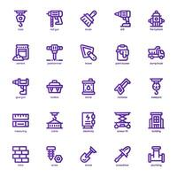 Construction and Tool icon pack for your website, mobile, presentation, and logo design. Construction and Tool icon basic line gradient design. graphics illustration and editable stroke. vector