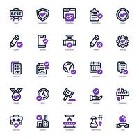 Quality Control icon pack for your website, mobile, presentation, and logo design. Quality Control icon dual tone design. graphics illustration and editable stroke. vector