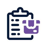 list icon. dual tone icon for your website, mobile, presentation, and logo design. vector