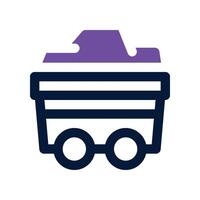 mining cart icon. dual tone icon for your website, mobile, presentation, and logo design. vector