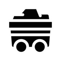 mining cart icon. glyph icon for your website, mobile, presentation, and logo design. vector