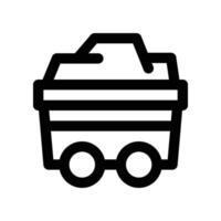 mining cart icon. line icon for your website, mobile, presentation, and logo design. vector