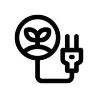 green energy icon. line icon for your website, mobile, presentation, and logo design. vector