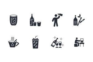 Drinks icon set..Editable stroke.linear style sign for use web design,logo.Symbol illustration. vector