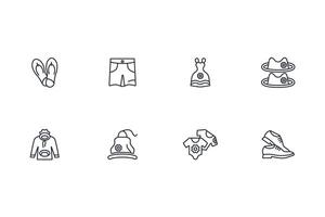 Clothes icon set..Editable stroke.linear style sign for use web design,logo.Symbol illustration. vector