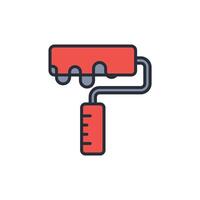 paint roller icon. .Editable stroke.linear style sign for use web design,logo.Symbol illustration. vector