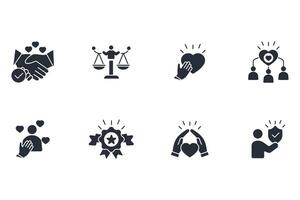 Trust icon set..Editable stroke.linear style sign for use web design,logo.Symbol illustration. vector