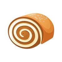 Vanilla biscuit roll with cream cheese filling and vector