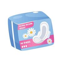 Feminine hygiene product sanitary Pads in soft pack isolated on white background vector